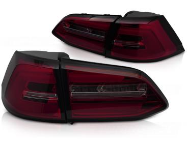 Voll LED Lightbar Rückleuchten für VW Golf 7 Variant Facelift 17-20 Rot/Smoke